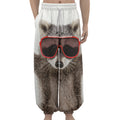 Funny Raccoon Print Lantern Pants