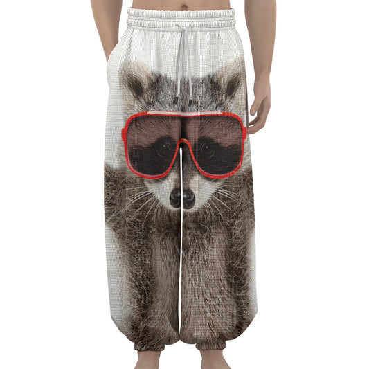 Funny Raccoon Print Lantern Pants