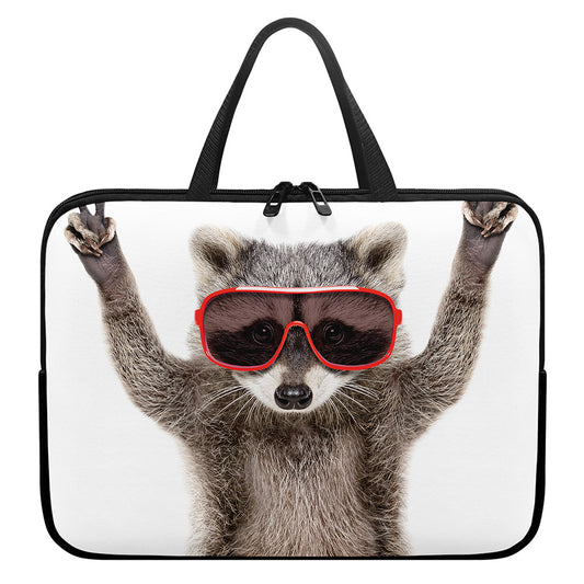 Funny Raccoon Print Laptop Sleeve With Handle