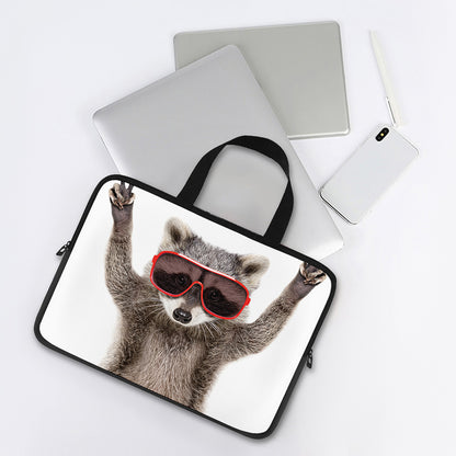 Funny Raccoon Print Laptop Sleeve With Handle