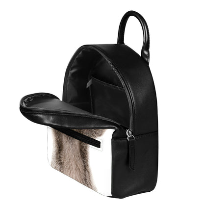 Funny Raccoon Print Leather Backpack