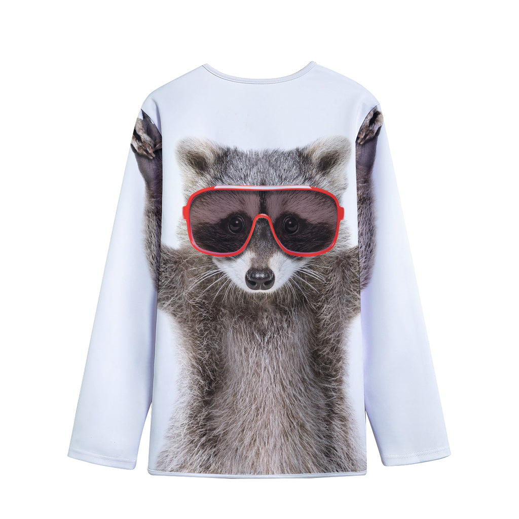 Funny Raccoon Print Long Sleeve Short Coat