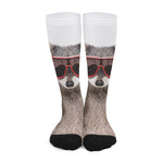 Funny Raccoon Print Long Socks