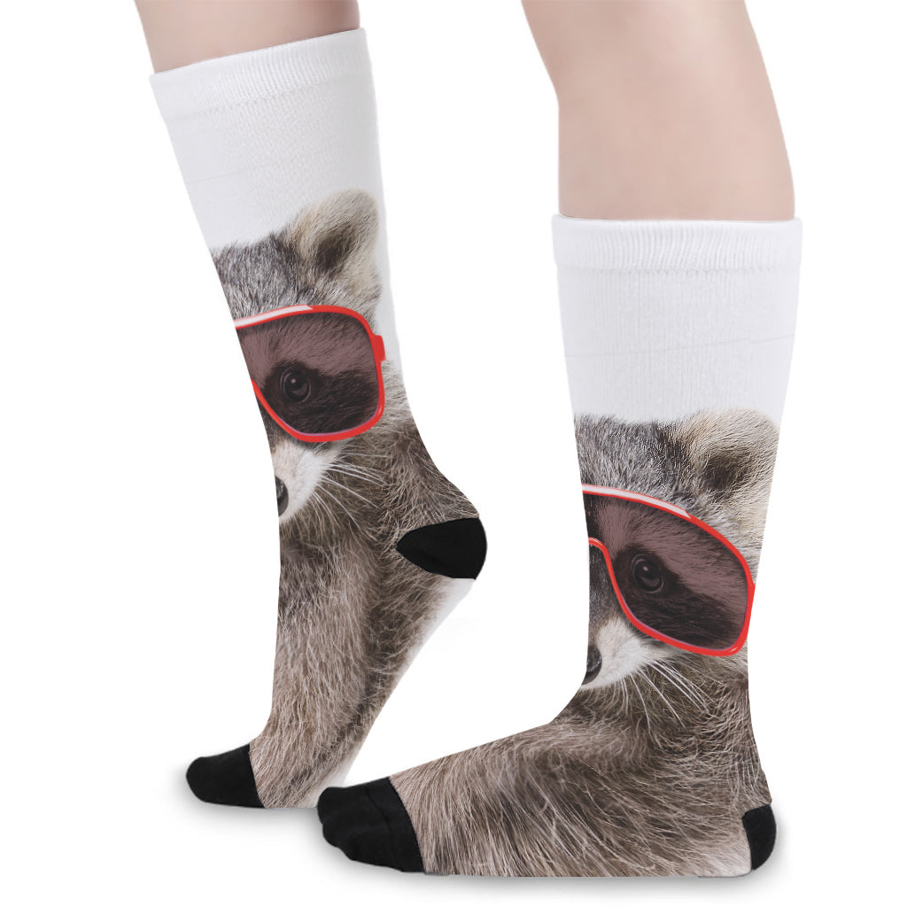 Funny Raccoon Print Long Socks