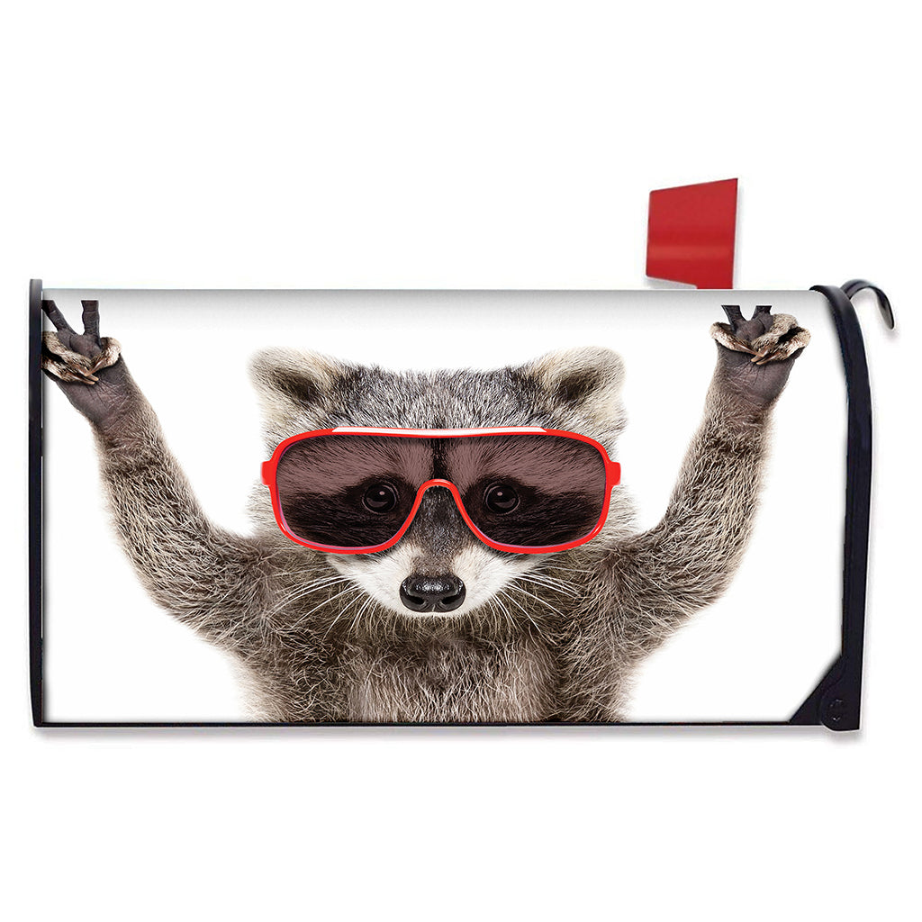 Funny Raccoon Print Mailbox Cover