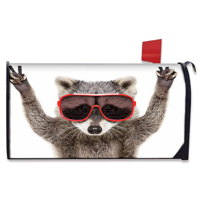 Funny Raccoon Print Mailbox Cover