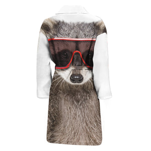 Funny Raccoon Print Men's Bathrobe