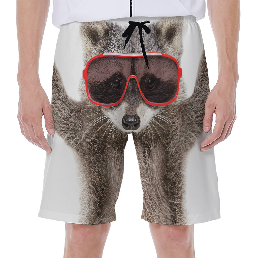 Funny Raccoon Print Men's Beach Shorts