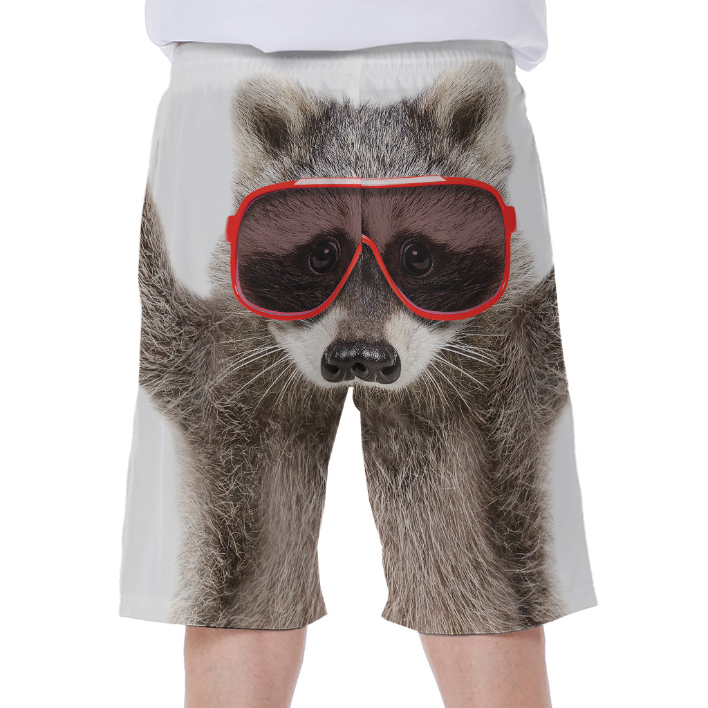 Funny Raccoon Print Men's Beach Shorts