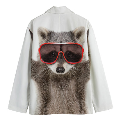 Funny Raccoon Print Men's Blazer