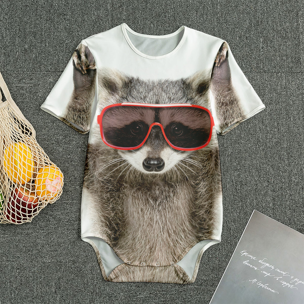Funny Raccoon Print Men's Bodysuit