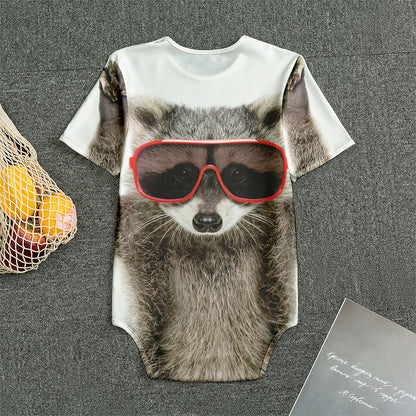 Funny Raccoon Print Men's Bodysuit