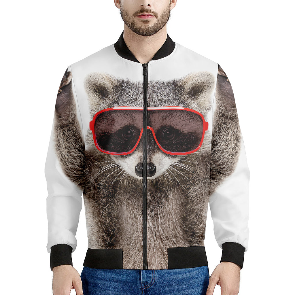 Funny Raccoon Print Men's Bomber Jacket