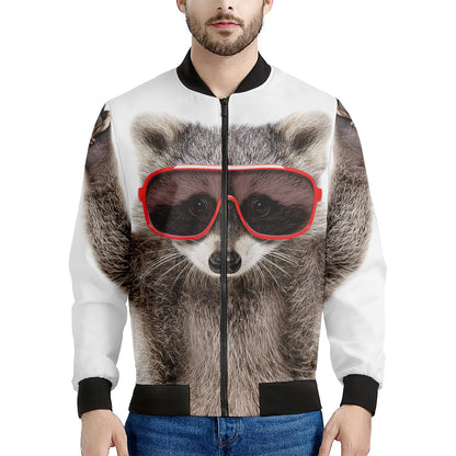 Funny Raccoon Print Men's Bomber Jacket