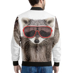 Funny Raccoon Print Men's Bomber Jacket