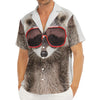 Funny Raccoon Print Men's Deep V-Neck Shirt