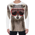 Funny Raccoon Print Men's Long Sleeve T-Shirt