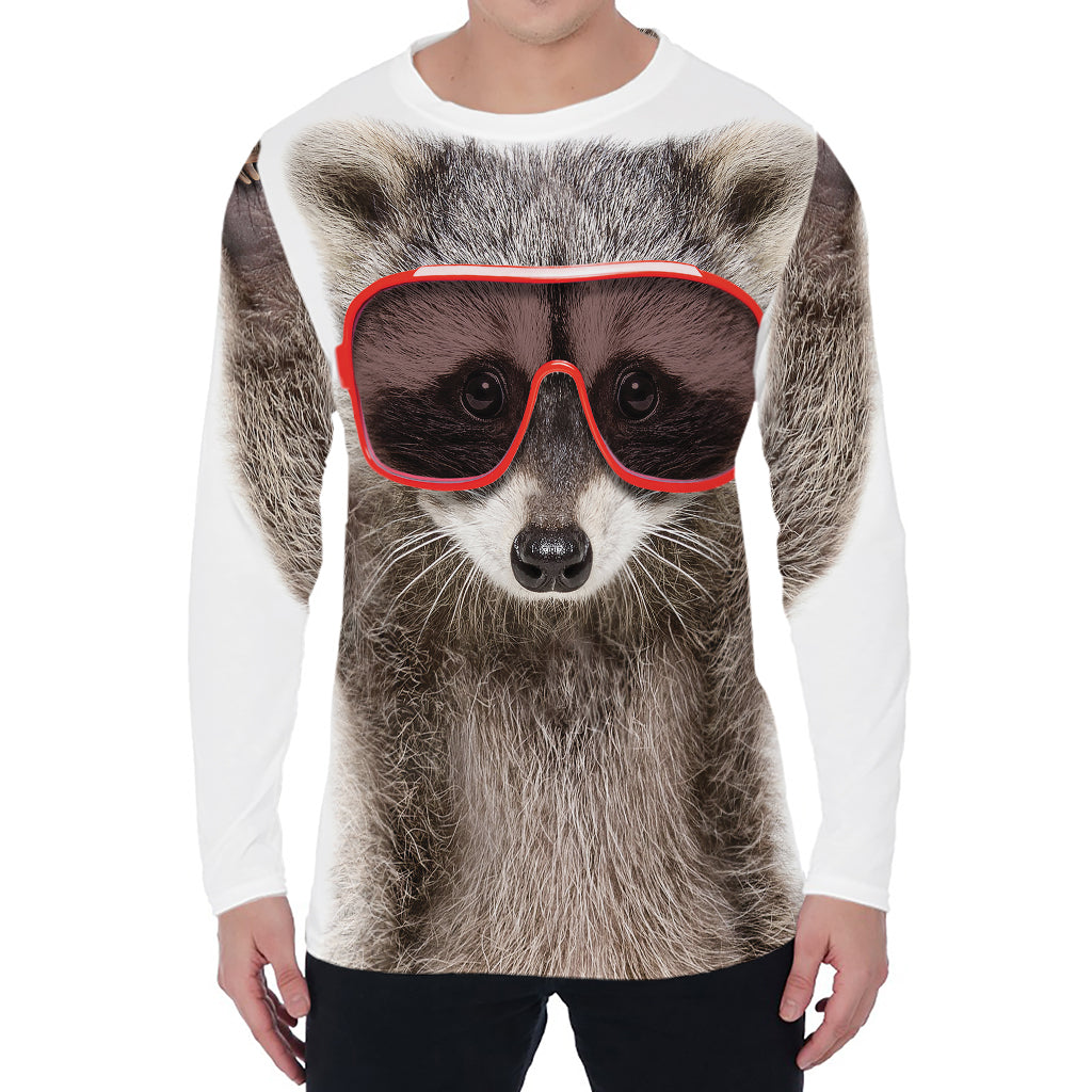 Funny Raccoon Print Men's Long Sleeve T-Shirt