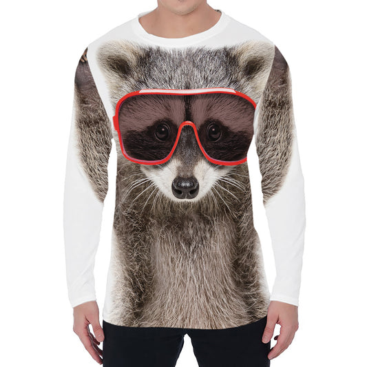 Funny Raccoon Print Men's Long Sleeve T-Shirt