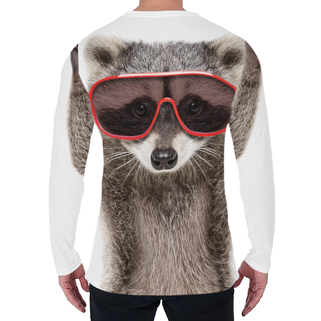 Funny Raccoon Print Men's Long Sleeve T-Shirt