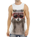 Funny Raccoon Print Men's Muscle Tank Top