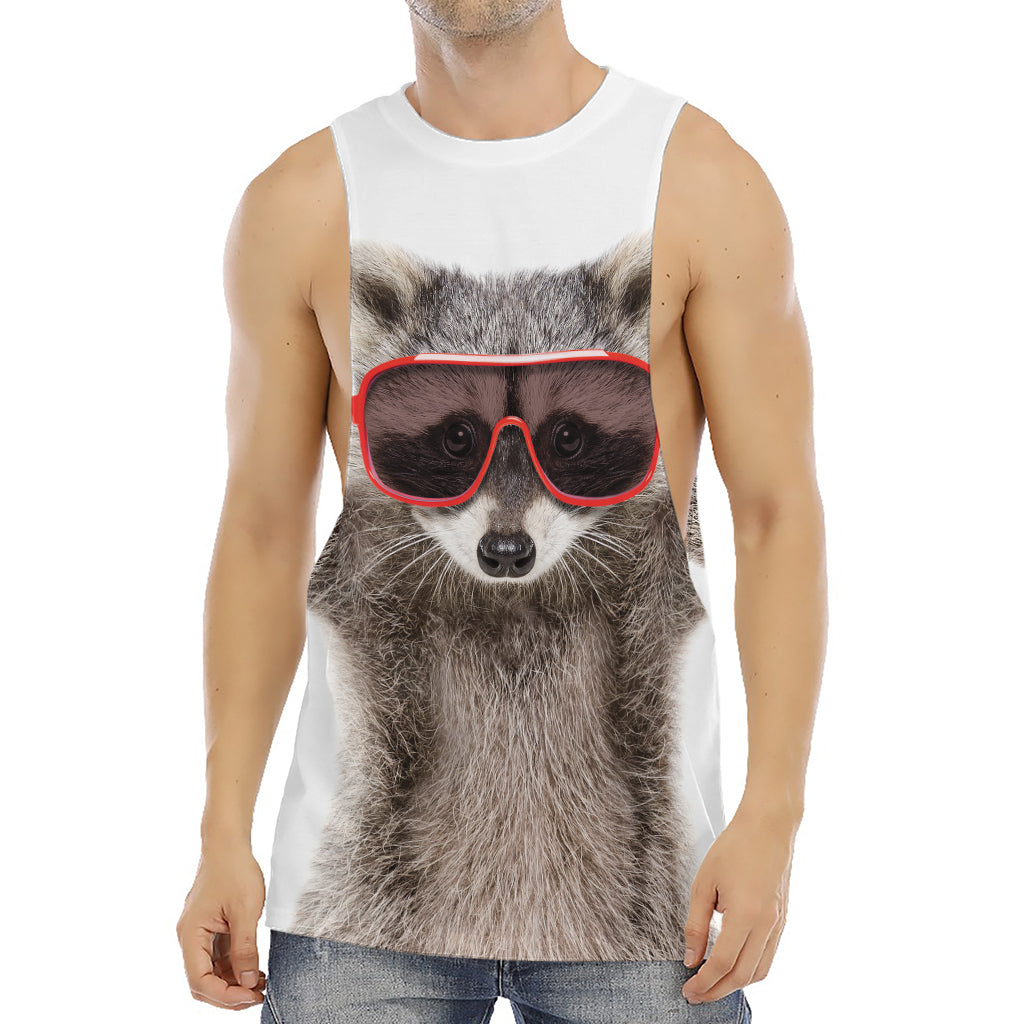 Funny Raccoon Print Men's Muscle Tank Top