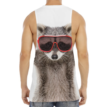 Funny Raccoon Print Men's Muscle Tank Top