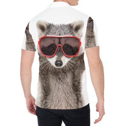 Funny Raccoon Print Men's Shirt