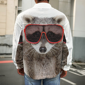 Funny Raccoon Print Men's Shirt Jacket