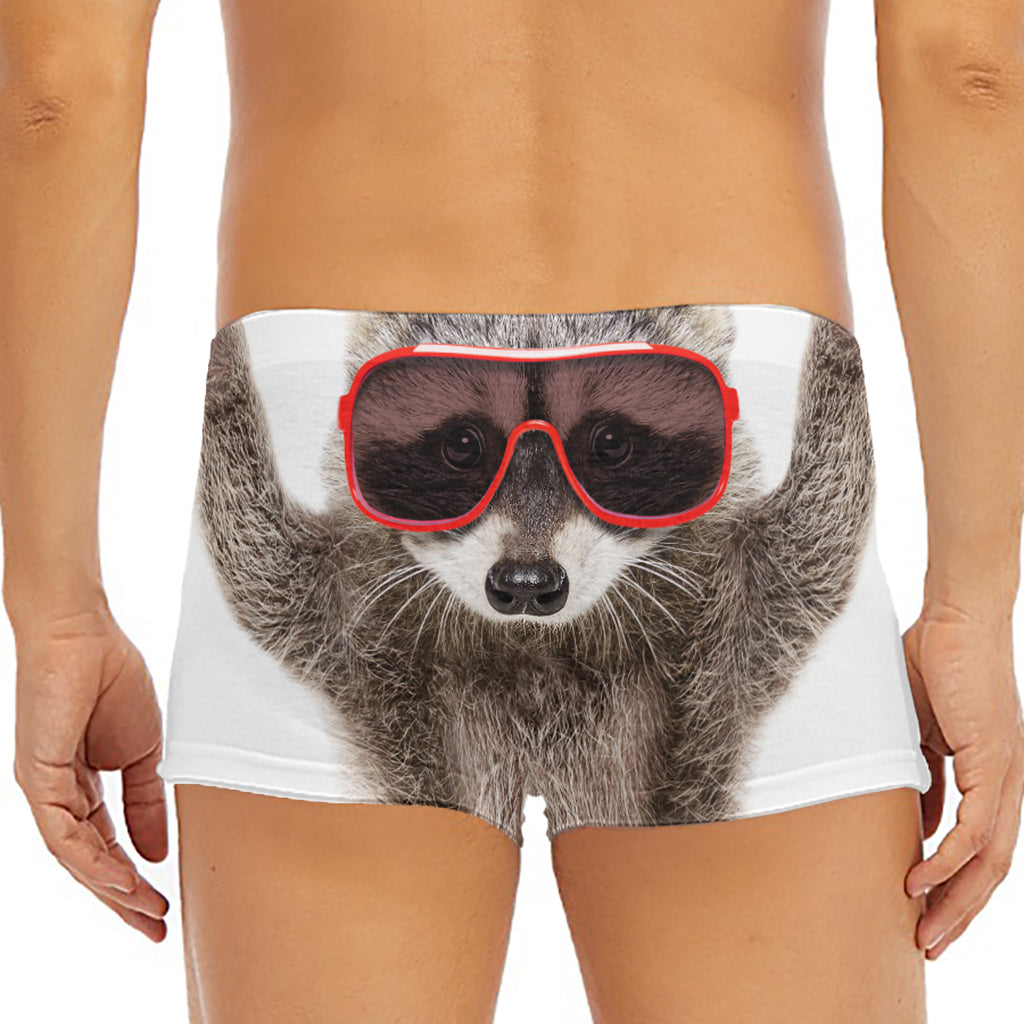 Funny Raccoon Print Men's Short Boxer Briefs