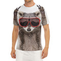 Funny Raccoon Print Men's Short Sleeve Rash Guard