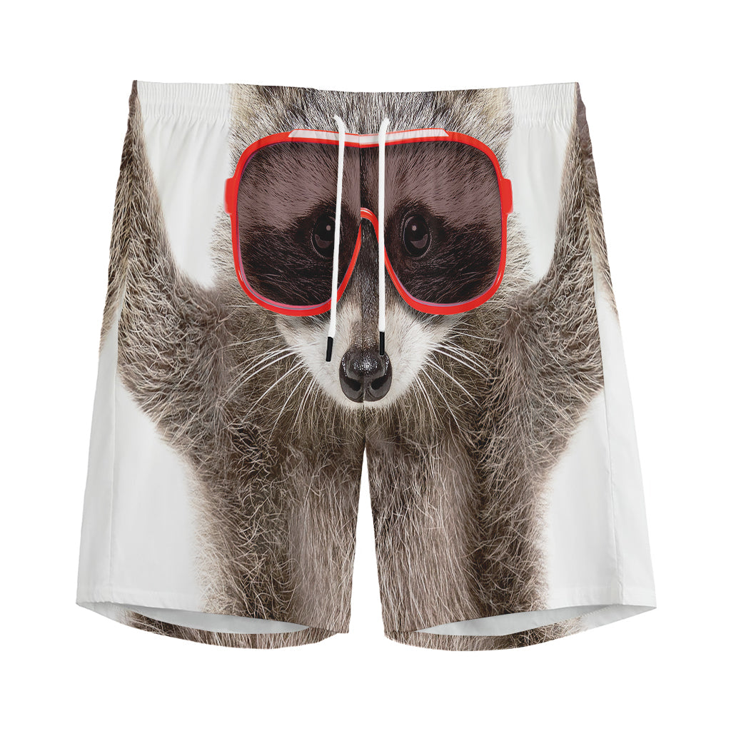 Funny Raccoon Print Men's Sports Shorts