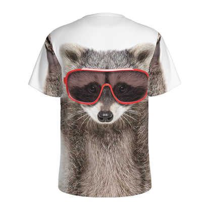 Funny Raccoon Print Men's Sports T-Shirt