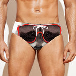 Funny Raccoon Print Men's Swim Briefs