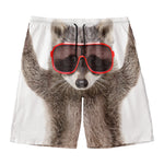 Funny Raccoon Print Men's Swim Trunks
