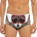 Funny Raccoon Print Men's Triangle Swim Briefs