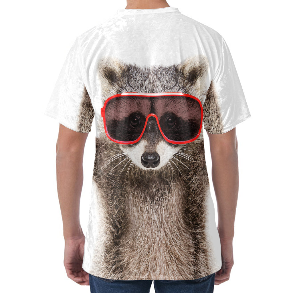 Funny Raccoon Print Men's Velvet T-Shirt