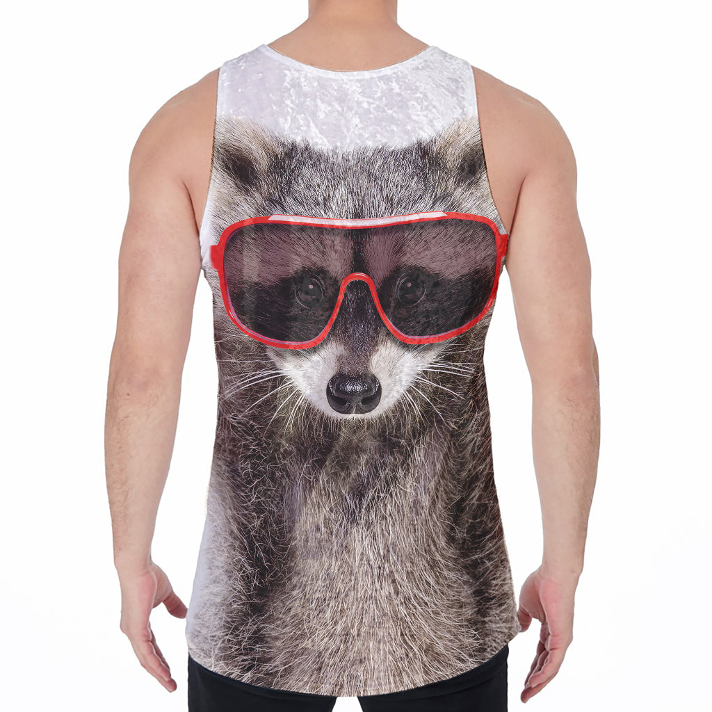 Funny Raccoon Print Men's Velvet Tank Top