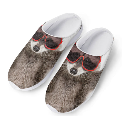 Funny Raccoon Print Mesh Casual Shoes