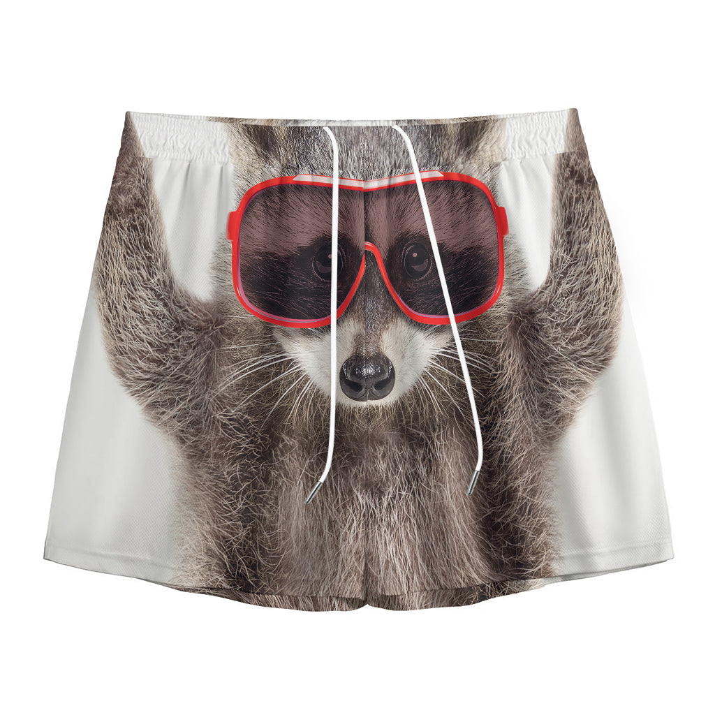 Funny Raccoon Print Mesh Shorts