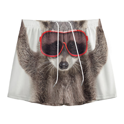 Funny Raccoon Print Mesh Shorts
