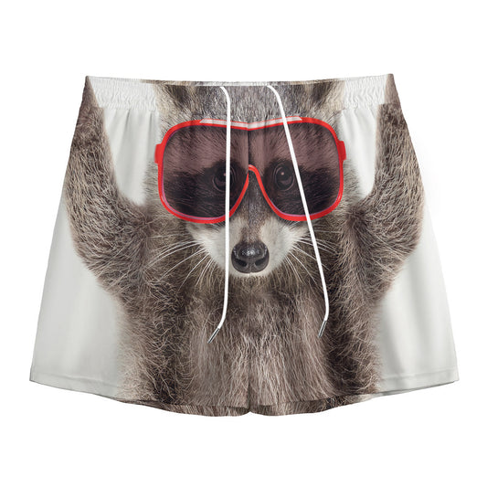 Funny Raccoon Print Mesh Shorts