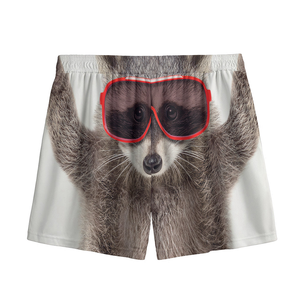 Funny Raccoon Print Mesh Shorts