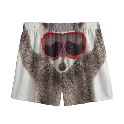 Funny Raccoon Print Mesh Shorts