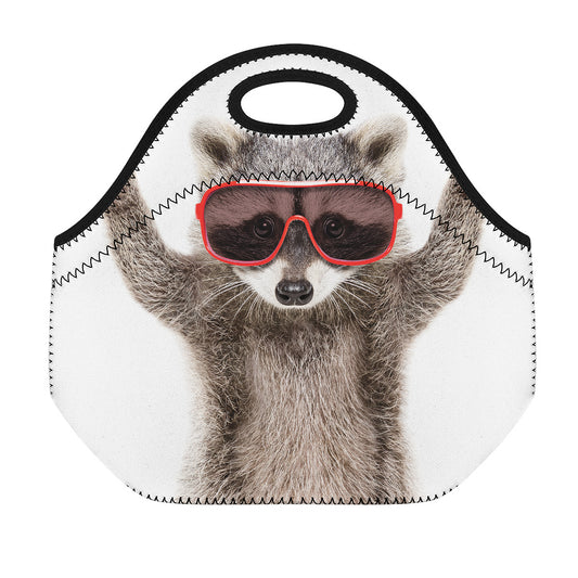 Funny Raccoon Print Neoprene Lunch Bag
