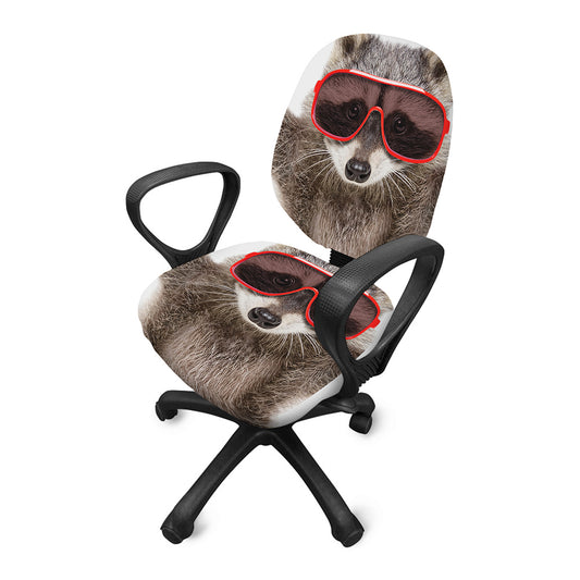 Funny Raccoon Print Office Chair Cover
