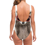 Funny Raccoon Print One Piece Swimsuit