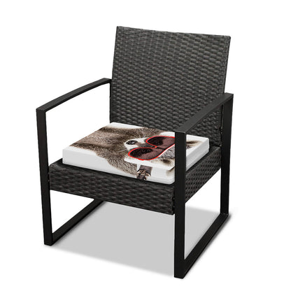 Funny Raccoon Print Outdoor Seat Cushion Cover
