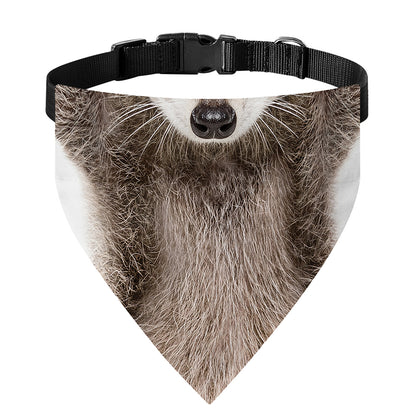 Funny Raccoon Print Over The Collar Dog Bandana