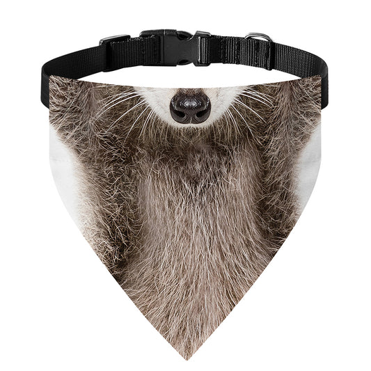 Funny Raccoon Print Over The Collar Dog Bandana